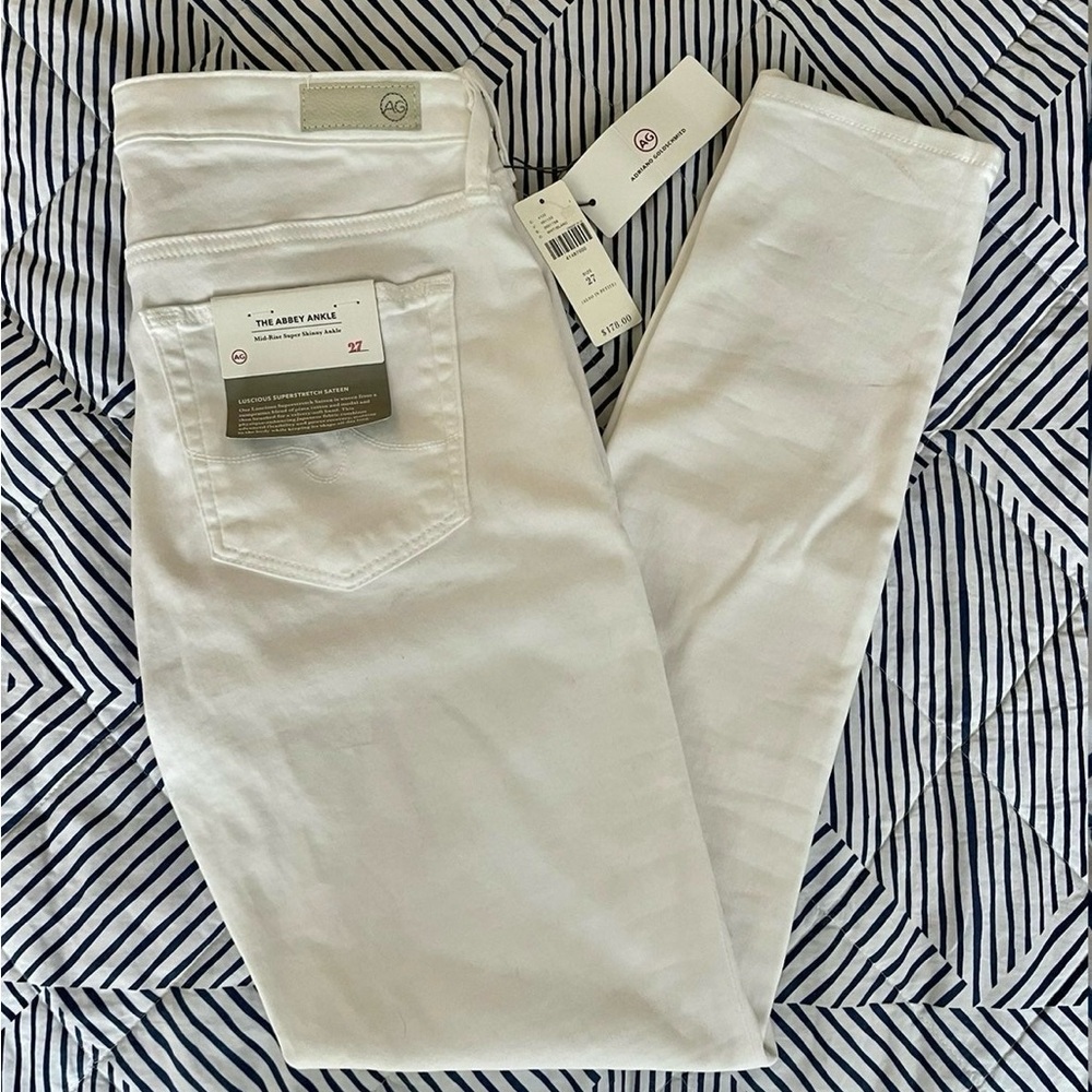 AG Adriano Goldschmied White Super Skinny Ankle Jeans - NWT